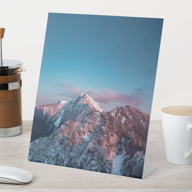 Magical sky above mountain Storžič, Slovenia Pedestal Sign (In SItu)