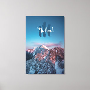 Magical sky monogram mountain Storžič Slovenia Canvas Print