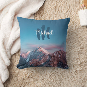 Magical sky monogram mountain Storžič Slovenia Cushion