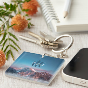 Magical sky monogram mountain Storžič Slovenia Key Ring
