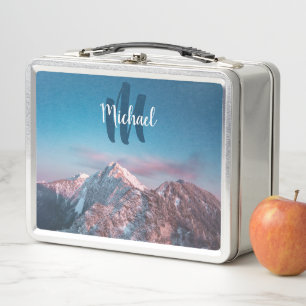 Magical sky monogram mountain Storžič Slovenia Met Metal Lunch Box