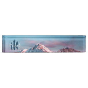 Magical sky monogram mountain Storžič Slovenia Nameplate