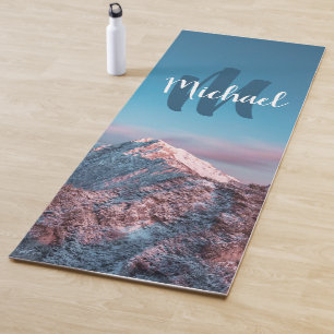 Magical sky monogram mountain Storžič Slovenia Yoga Mat