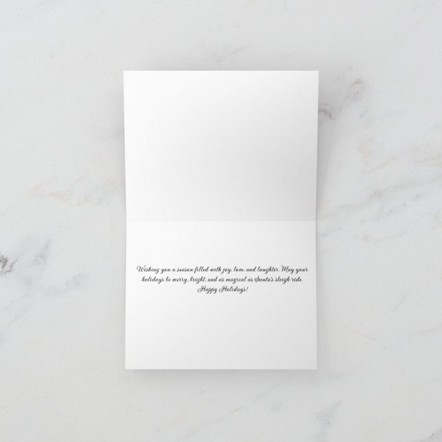 Magical Sleigh Ride with Black Santa Christmas Car Holiday Card (Inside)