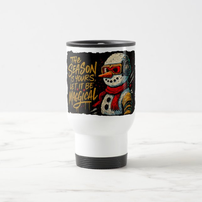 Magical Snow-Bro Travel Mug Funky Christmas Headph (Center)