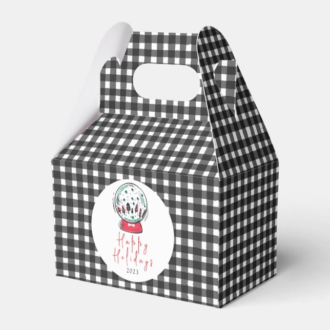 Magical Snow Globe Christmas Party Favour Box (Back Side)