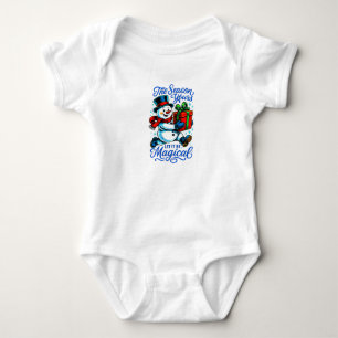 Magical Snowman Christmas Cute Festive Baby Bodysuit