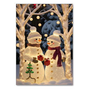 Magical Snowman Christmas Lights Table Number