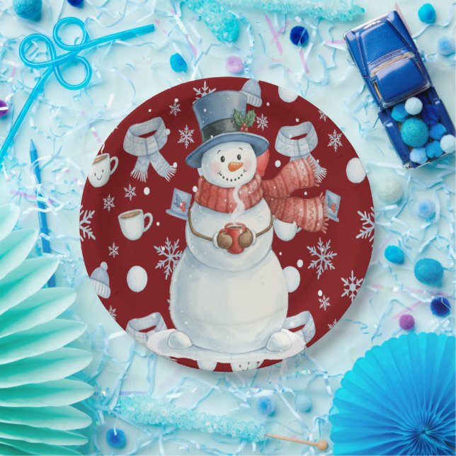 Magical Snowman Frozen Paper Plate (Party)