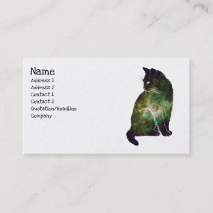 Magical Space Nebula Cat Business Card