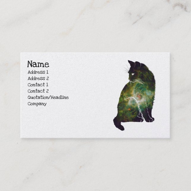 Magical Space Nebula Cat Business Card (Front)
