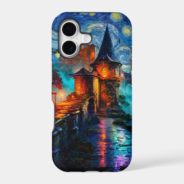 Magical Starry Night Castle Fantasy Art (Back)