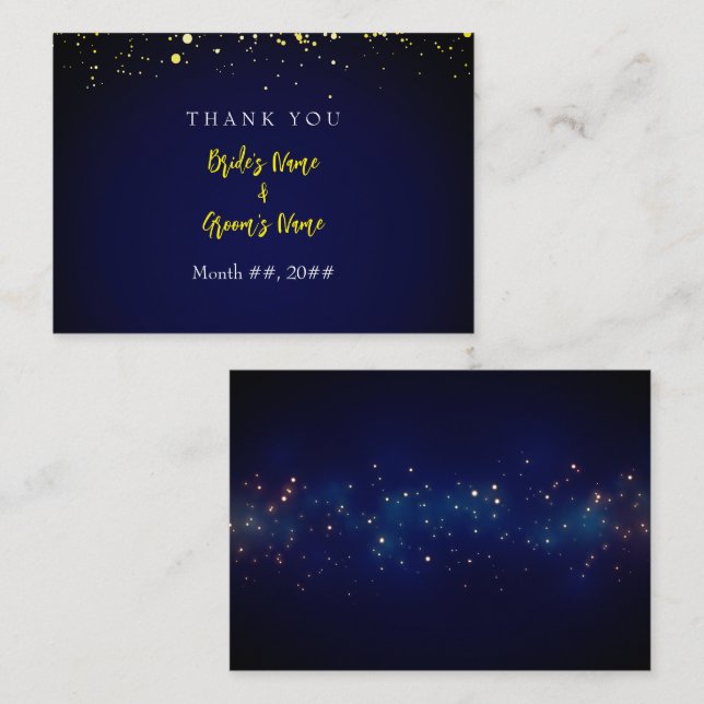 Magical Starry Night Wedding Thank You Card (Front/Back)