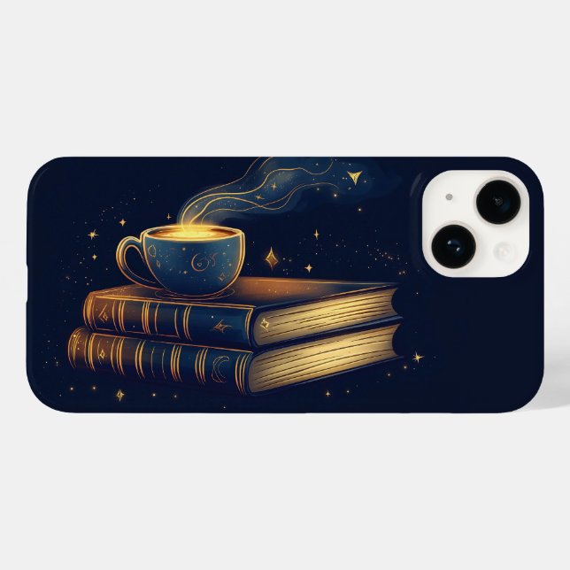 Magical Stars and Coffee with Books Case-Mate iPhone Case (Back (Horizontal))