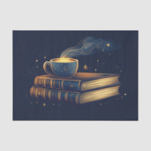 Magical Stars and Coffee with Books Tissue Paper