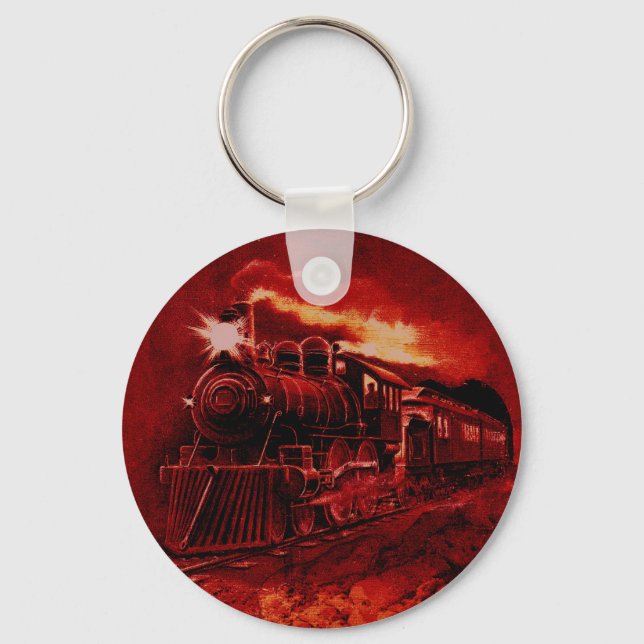 Magical Steam Engine Victorian Train Key Ring (Front)
