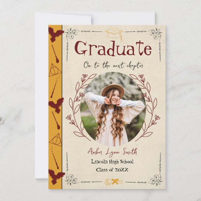 Magical Story Book Graduation Invitation (Front)