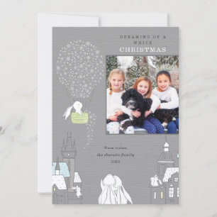 Magical Storybook White Christmas Photo Holiday Card