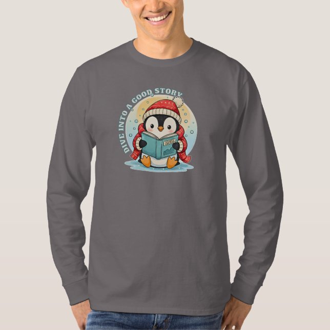 Magical Storytime Penguin Long Sleeve Cotton Tee (Front)