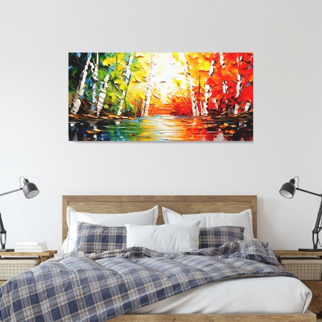 Magical summer forest art canvas print (Insitu(Bedroom))