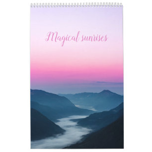 Magical sunrises mountains landscape photo calendar