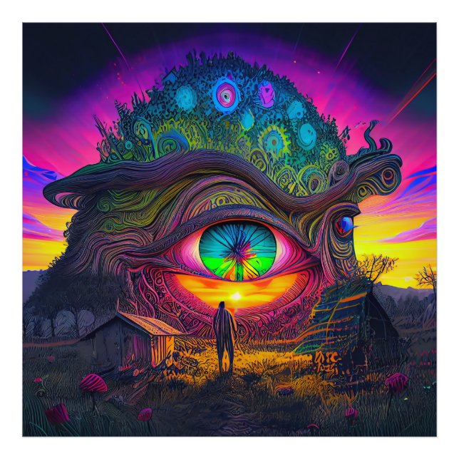 Magical sunset landscape abstract surreal day  photo print (Front)