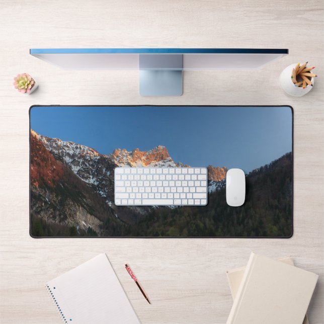 Magical sunset over the mountains and river desk mat (Office 1)