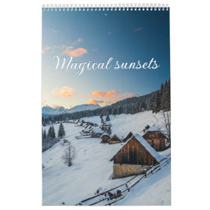 Magical sunsets mountains landscape photo calendar