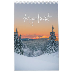 Magical sunsets mountains landscape photo calendar