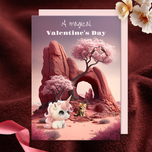 Magical Surreal Unicorn Happy Valentine's Day Card