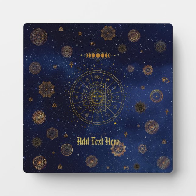 Magical Symbols of Protection Mandala Pagan Witch Plaque (Front)