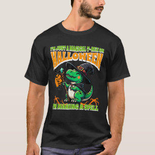 Magical T Rex Dinosaur Witch Halloween Spell Fun T-Shirt