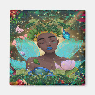 Magical Tale of an African American Black Fairy Magnet
