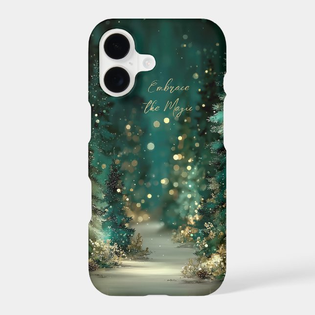 Magical Teal Green Forest Gold Bokeh (Back)