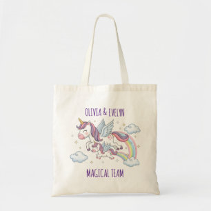 Magical Team Flying Unicorn Sisters Tote Bag