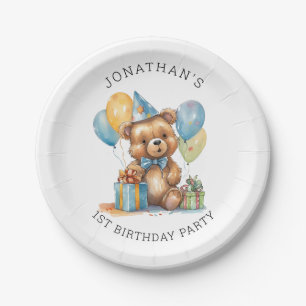 MAGICAL Teddy Bear First Birthday Paper Plate