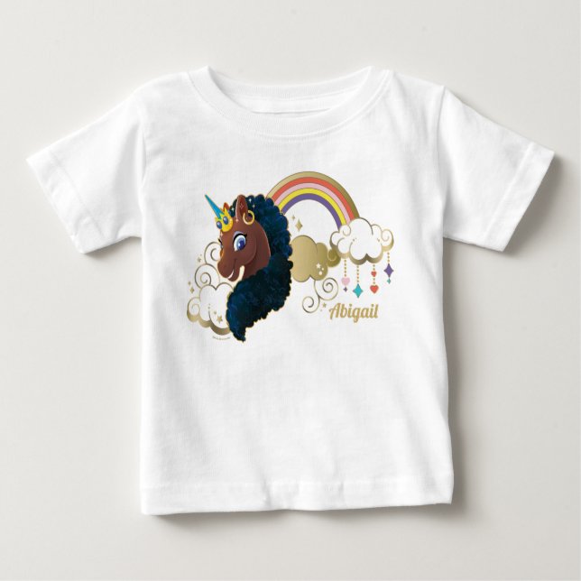 Magical the Unicorn Rainbow & Clouds Design Baby T-Shirt (Front)