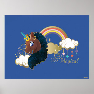 Magical the Unicorn Rainbow & Clouds Design Poster