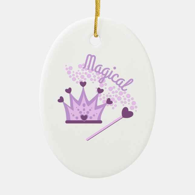 Magical Tiara Ceramic Tree Decoration (Front)
