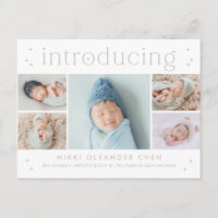 Magical Time Editable Colour Birth Announcement Po