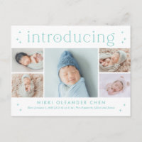 Magical Time Editable Colour Birth Announcement
