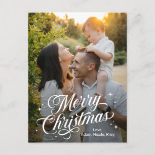 Magical Time Merry Christmas Editable Colour Holiday Postcard