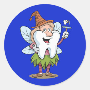 Magical Tooth Fairy Art Classic Round Sticker