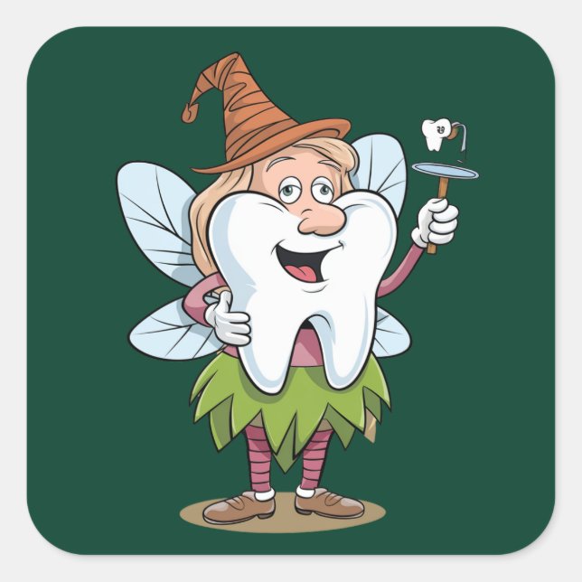 Magical Tooth Fairy Art Square Sticker (Front)