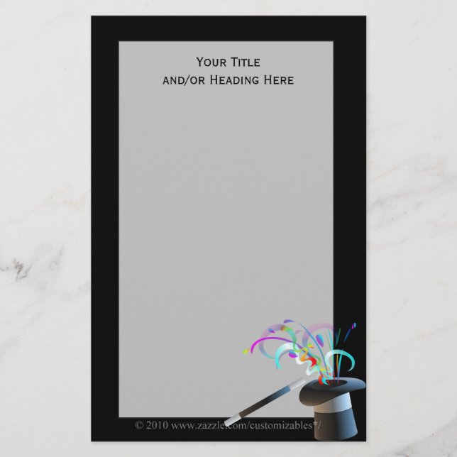 Magical Top Hat Stationery (Front)