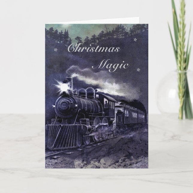 Magical Train "Christmas Magic" Holiday Card (Front)