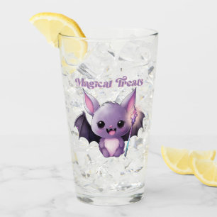 Magical Treats – Cute Purple Bat Halloween Glass