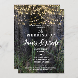 Magical Tree Forest Fairy Sparkle Lights Wedding Invitation