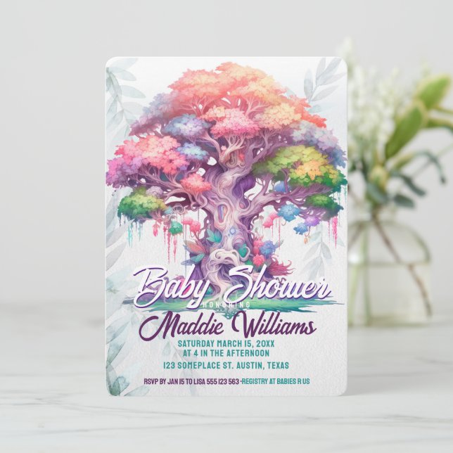 Magical Tree of Life Baby Shower Announcement (Standing Front)