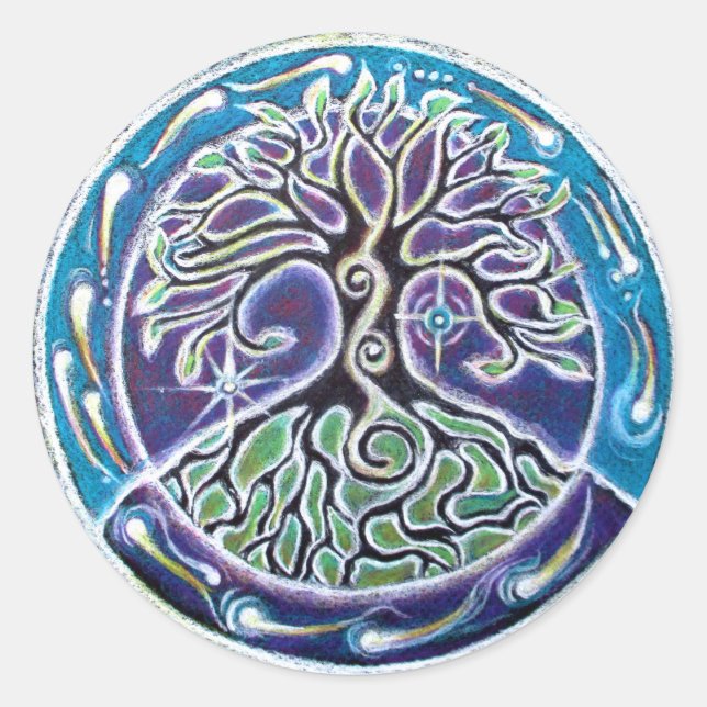 Magical Tree of Life  Mandala Sticker (Front)